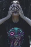 Tshirt noir unisexe petite fille cauchemar monstre zombie-T-Shirts-THE FASHION PARADOX