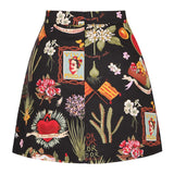 Mini jupe droite vintage pinup imprimé floral Frida Kahlo - Jupes - THE FASHION PARADOX