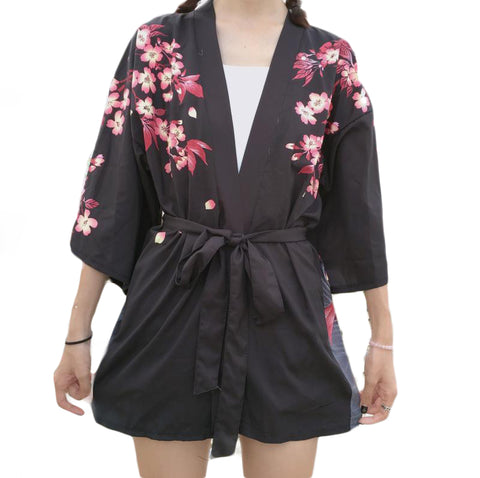 Kimono imprimé fleurs de cerisier style japonais - Kimono - THE FASHION PARADOX