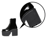 Bottines simili cuir noires grunge rock goth à plateformes et lacets - Chaussures - THE FASHION PARADOX