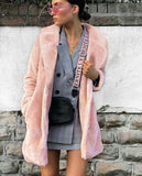 Manteau veste en fausse fourrure rose pastel ou noire-Vestes et manteaux-THE FASHION PARADOX