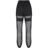 Pantalon short noir style jogging en résille imprimé "such cute" - Pantalons - THE FASHION PARADOX