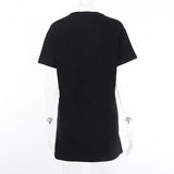 T-shirt noir long grunge rock witch motif blanc femme ethnique - T-Shirts - THE FASHION PARADOX