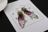 Boucles d'oreille ailes de fée, ailes de papillons bordeaux et strass - BIJOUX - THE FASHION PARADOX