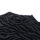 Body noir fine résilles et velour ajouré motif tigré zebré - Bodys - THE FASHION PARADOX