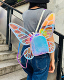 Mini sac à dos bleu argent holographique ailes de papillons, pastel festival - Accessoires - THE FASHION PARADOX
