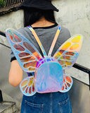 Mini sac à dos bleu argent holographique ailes de papillons, pastel festival - Accessoires - THE FASHION PARADOX