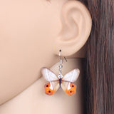 Boucles d'oreilles papillons oranges et blancs aesthetic soft girl-THE FASHION PARADOX