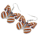 Boucles d'oreille papillons oranges et blancs rayés aesthetic Y2K-BIJOUX-THE FASHION PARADOX
