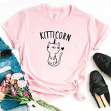 T-shirt noir blanc rose ou bordeaux chaton licorne - T-Shirts - THE FASHION PARADOX