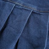 Jupe short patineuse taille haute en jeans volants larges-Jupes-THE FASHION PARADOX