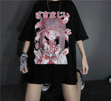 T-shirt noir ou blanc manga egirl weeb motif japonais-T-Shirts-THE FASHION PARADOX