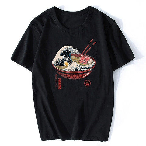 T-shirt unisexe motif fun japonais kanagawa bol de ramen-T-Shirts-THE FASHION PARADOX