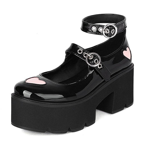 Chaussures plateforme noires, roses, violettes, lolita pastel goth - Chaussures - THE FASHION PARADOX