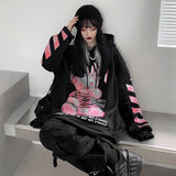Sweatshirt noir oversize motif japonais ours en peluche egirl-Top-THE FASHION PARADOX