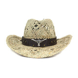 Chapeau cowboy corde tressée bandeau brun tete de buffle-Chapeau / Casquette-THE FASHION PARADOX