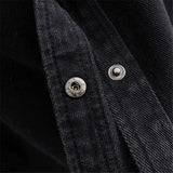 Veste en jeans denim noire ou bleue avec franges et rivets-Vestes et manteaux-THE FASHION PARADOX