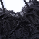 Crop top caraco velours et dentelle noirs gothique witch-Top-THE FASHION PARADOX