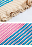 Crop top en maille élastique à rayures multicolore softgirl-Top-THE FASHION PARADOX
