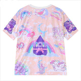 Tee shirt pastel goth motif spirituel kawaii rose et violet - T-Shirts - THE FASHION PARADOX