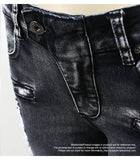Jeans slim griffé grunge anthracite - Pantalons - THE FASHION PARADOX