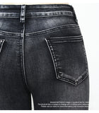 Jeans slim griffé grunge anthracite - Pantalons - THE FASHION PARADOX