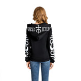 Gilet à capuche sweatshirt noir imprimé occulte blancs witch goth - Top - THE FASHION PARADOX