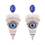Boucles d'oreille coeur palet ouija avec perles et strass, oeil - BIJOUX - THE FASHION PARADOX